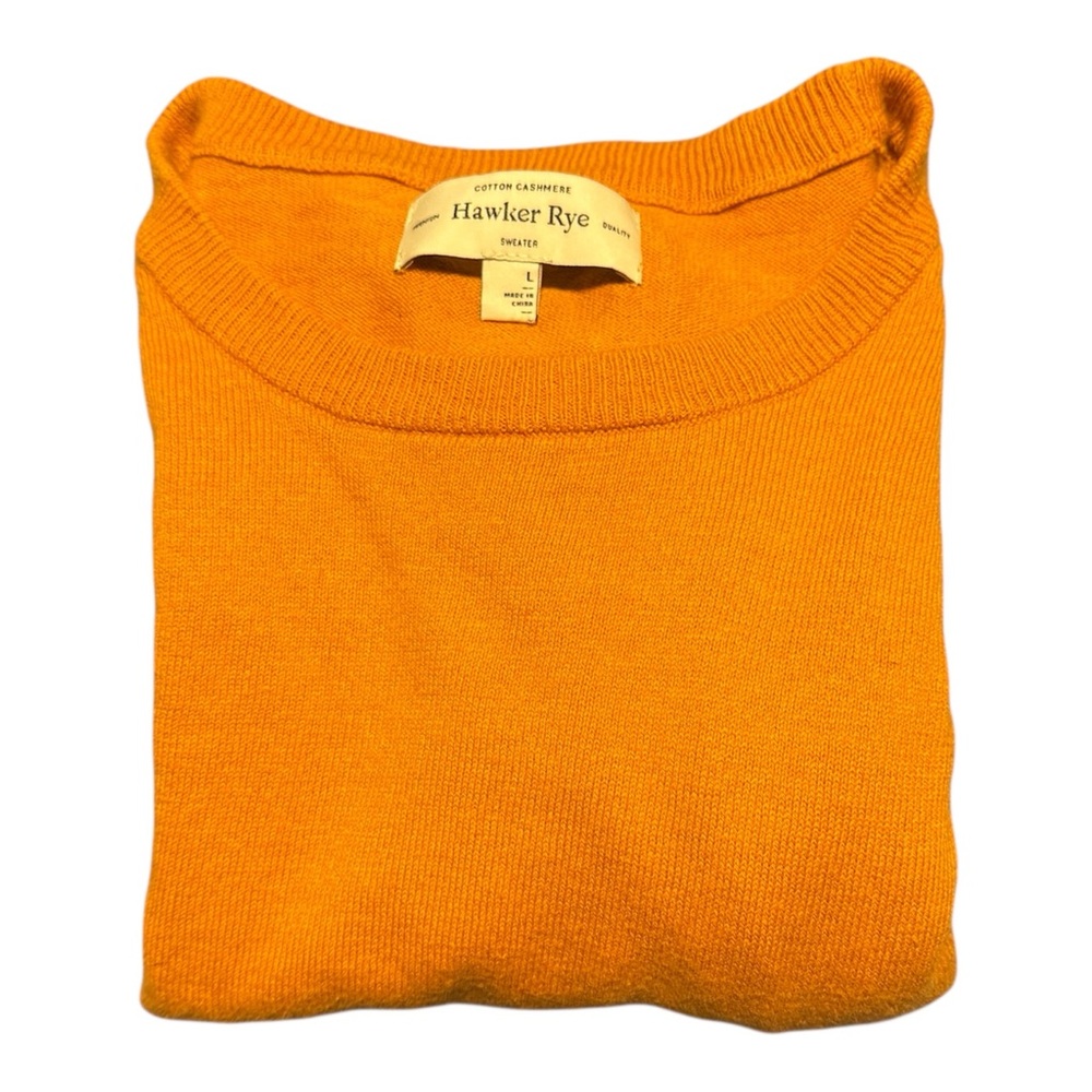 Hawker Rye Cotton Cashmere Crew Neck Sweater Orange Long Sleeve Men’s Size L